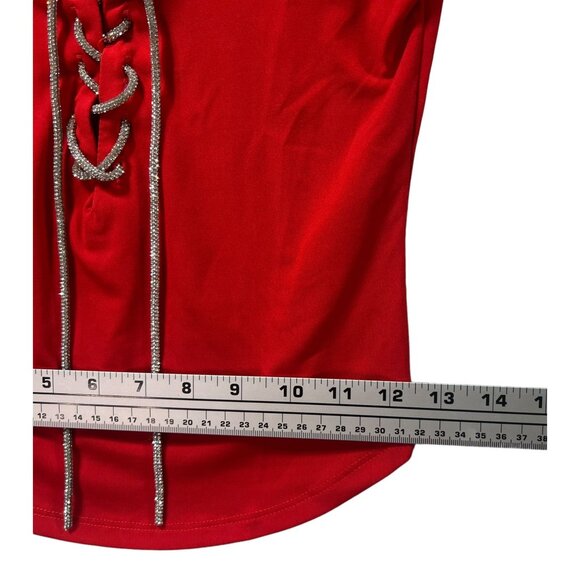 Rue 21 - Women's Short Sleeve V Neck Top - Red - Small - Picture 5 of 12